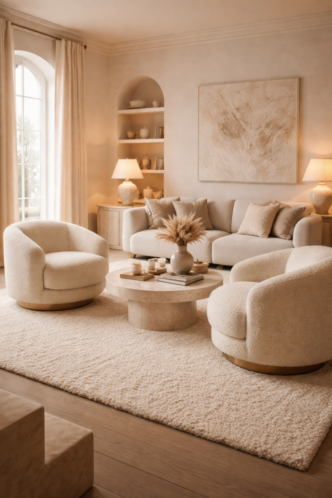 Incorporate elegant looped armchairs
