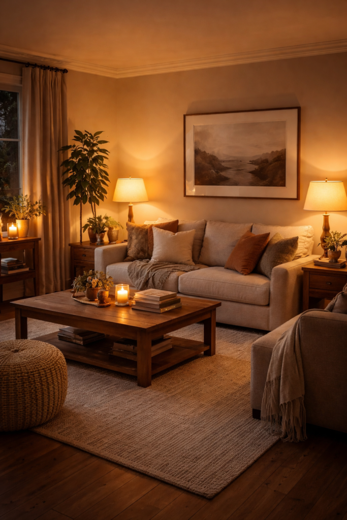 Opt for soft, subdued lighting.
