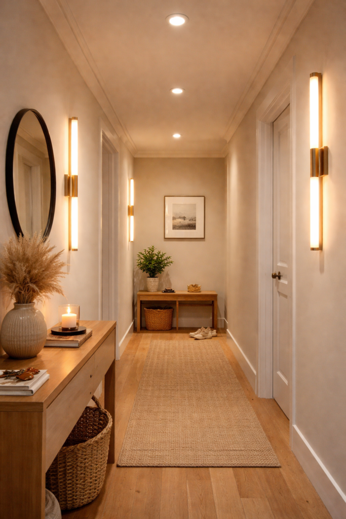 interior design with wall lights