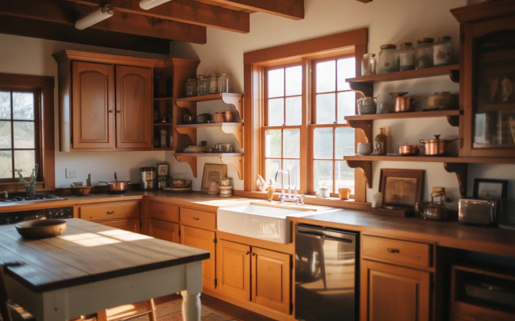  Aménagement Chaleureux d’une Cuisine Rustique