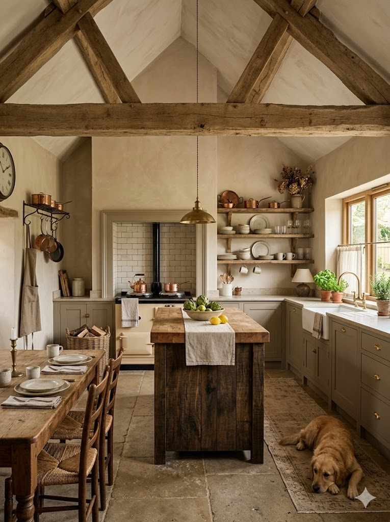 idées de cuisine de campagne chic.