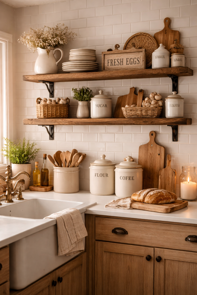 idées de cuisine de campagne chic.