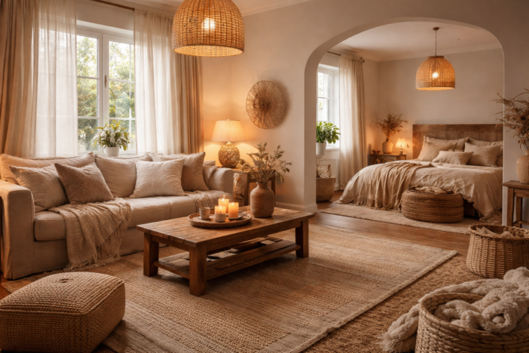 idées confortables avec des textiles naturels