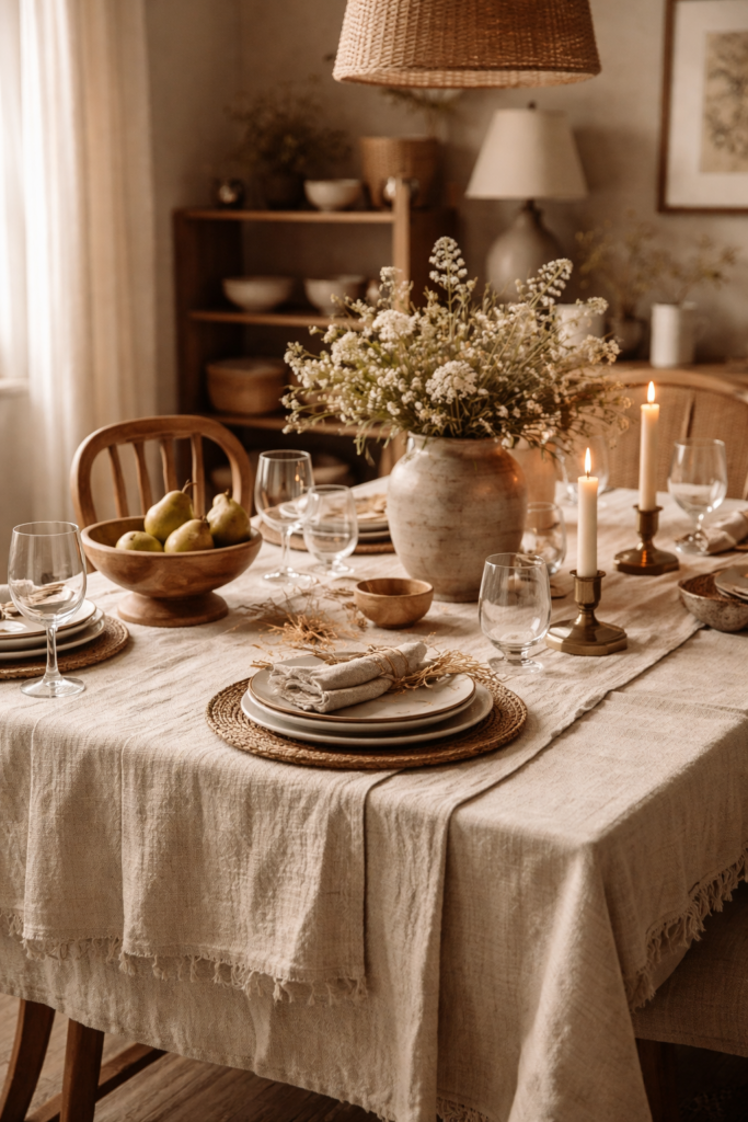 idées confortables avec des textiles naturels